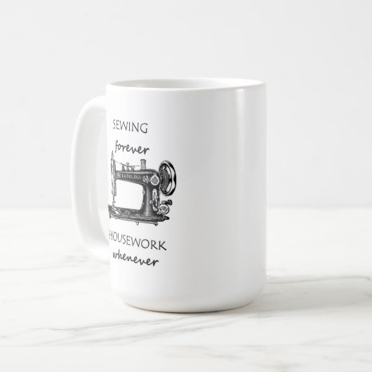 Nähen von Forellenhäusern bei der Tasse des Kaffee (Vorderseite Links)