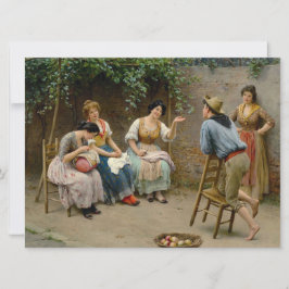 Nähen von Frauen und einem Jungen mit einem freund Karte