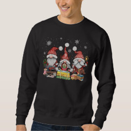 Nähen von Gnomen drei Quiltegrünnige Xmas Geschenk Sweatshirt