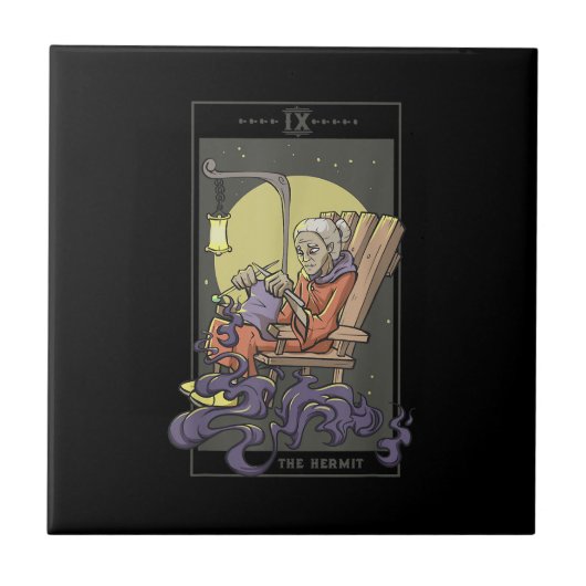 Nähen von Hermit-Tarot-Kartenquilt Fliese (Vorderseite)
