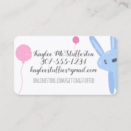 Nähen von Nähnaht handgefertigte gestopfte Tierges Visitenkarte (Rückseite)