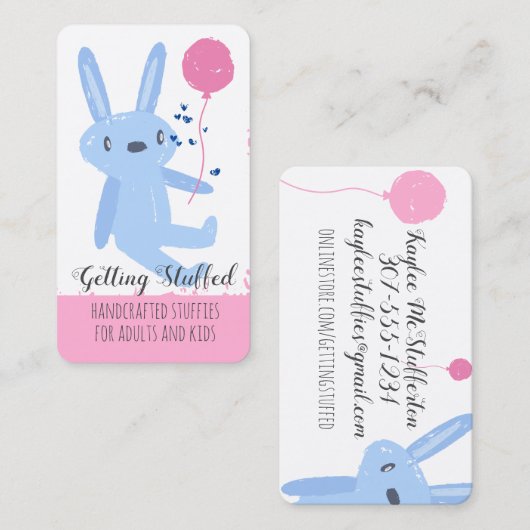 Nähen von Nähnaht handgefertigte gestopfte Tierges Visitenkarte (Vorne/Hinten)