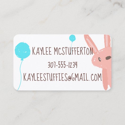 Nähen von Nähnaht handgefertigte gestopfte Tierges Visitenkarte (Rückseite)