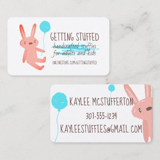 Nähen von Nähnaht handgefertigte gestopfte Tierges Visitenkarte (Vorne/Hinten)