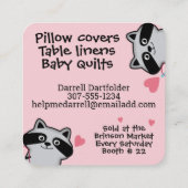 Nähen von nahtloser Quilterquilter, niedlicher Rac Quadratische Visitenkarte (Rückseite)