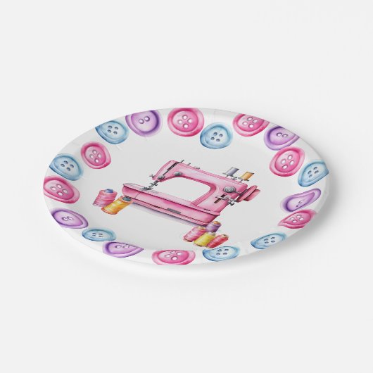 Nähen von Party-Tellern Pappteller (Schrägansicht)