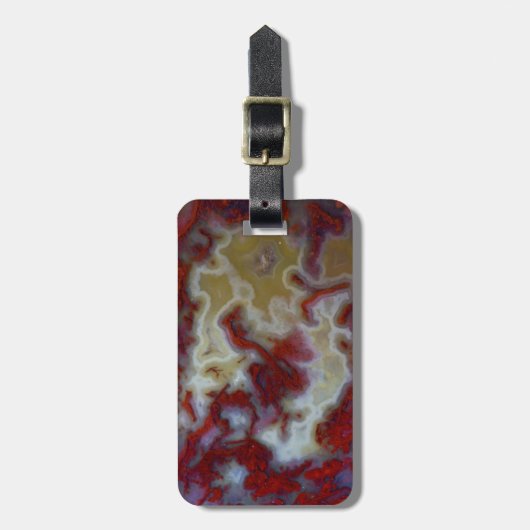 Nahen von Red Moss Agate Slab Gepäckanhänger (Vorderseite vertikal)