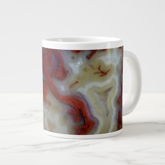 Nahen von Red Moss Agate Slab Jumbo-Tasse (Vorderseite Rechts)