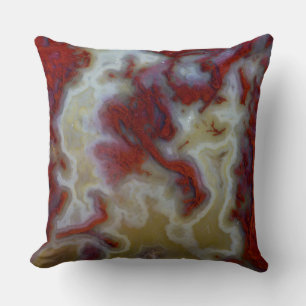 Nahen von Red Moss Agate Slab Kissen
