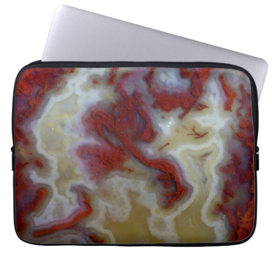Nahen von Red Moss Agate Slab Laptopschutzhülle (Vorderseite)