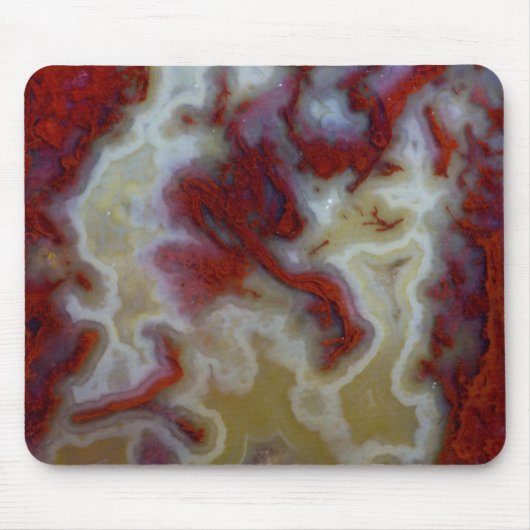 Nahen von Red Moss Agate Slab Mousepad (Vorne)