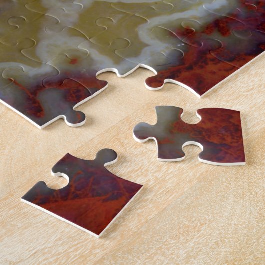 Nahen von Red Moss Agate Slab Puzzle (Seite)