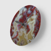 Nahen von Red Moss Agate Slab Runde Wanduhr (Winkel)