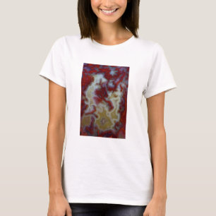 Nahen von Red Moss Agate Slab T-Shirt