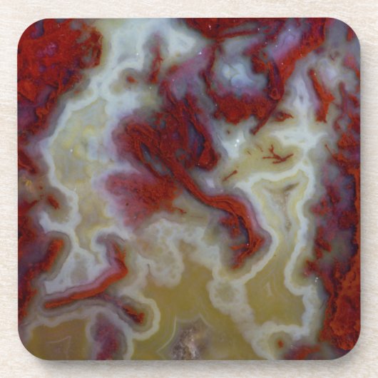 Nahen von Red Moss Agate Slab Untersetzer (Vorderseite)