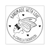 Nähen von Schmetterlingshandgefertigt mit Liebe, Gummistempel (Prägung)