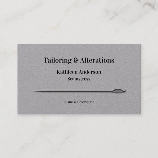 Nähen von Schneiderveränderungen, einfach Nadelgra Visitenkarte (Vorderseite)