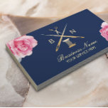 Nähen von Seamstress Thread & Nadeln Vintag Visitenkarte<br><div class="desc">Nähen Seamress Gold Thread & Needles Vintage florale Navy Blue Business Cards.</div>