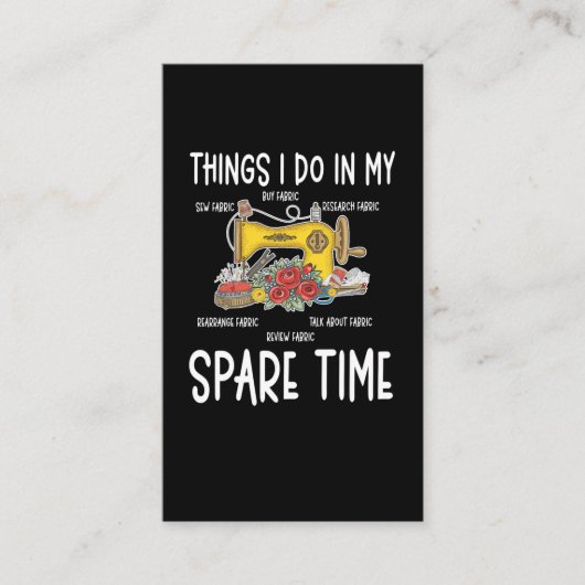 Nähen von Spaß Funny Quilting Zitat Visitenkarte (Vorderseite)