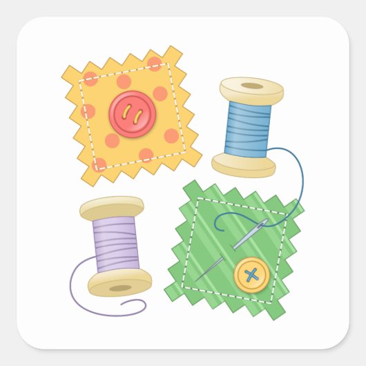 Nähen von Stepphobby Quadratischer Aufkleber (Vorderseite)