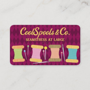 Nähen von Steppnadel-Buttonen Visitenkarte