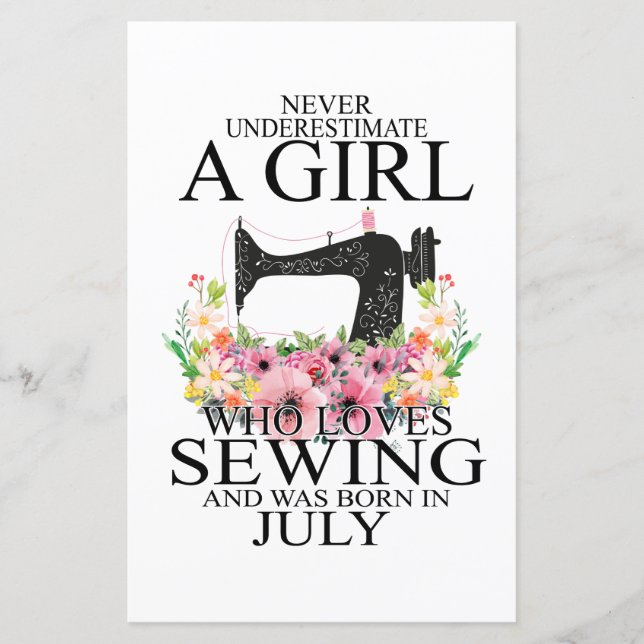 Nähen | Wer Lieben nähen und war Geboren Juli (Vorderseite)