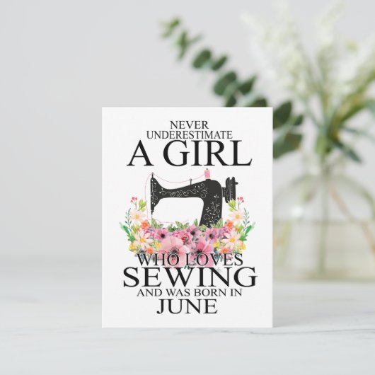 Nähen | Wer Lieben nähen und war Geboren Juni Einladung (Stehend Vorderseite)