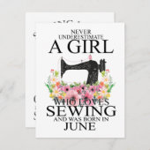 Nähen | Wer Lieben nähen und war Geboren Juni Einladung (Vorne/Hinten)