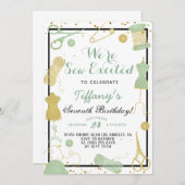 Nähen zum Geburtstag Einladung (Vorne/Hinten)