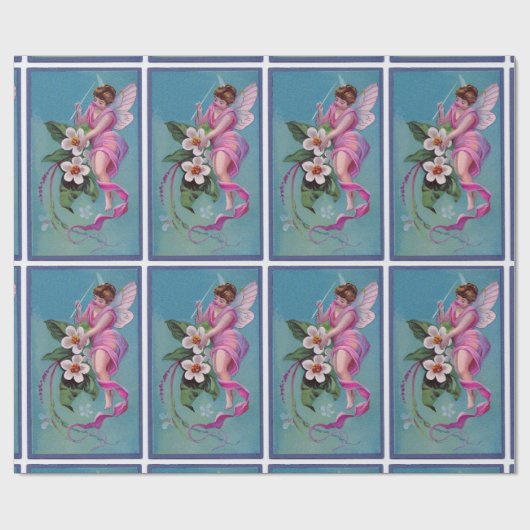 Nähende Blumen feenhaft Geschenkpapier (Flach)