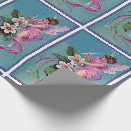 Nähende Blumen feenhaft Geschenkpapier (Ecke)