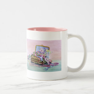 NÄHENDE KASTEN-FEE durch SHARON SHARPE Zweifarbige Tasse