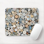 Nähende - Knöpfe - Lose weiße Knöpfe Mousepad (Mit Mouse)