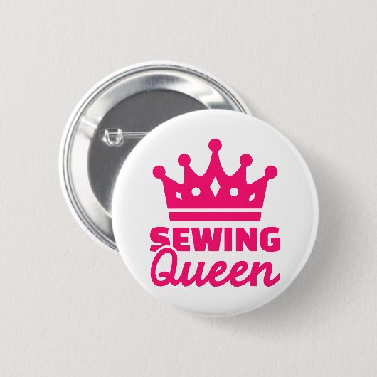 Nähende Königin Button (Vorne & Hinten)