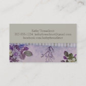 Nähende Muffestickereiblumennäherin Visitenkarte (Rückseite)