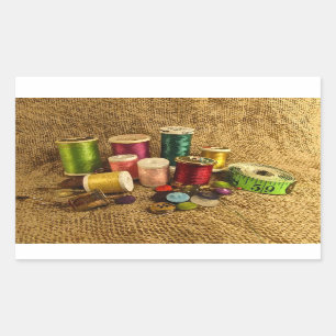 Nähende Versorgungen Rechteckiger Aufkleber