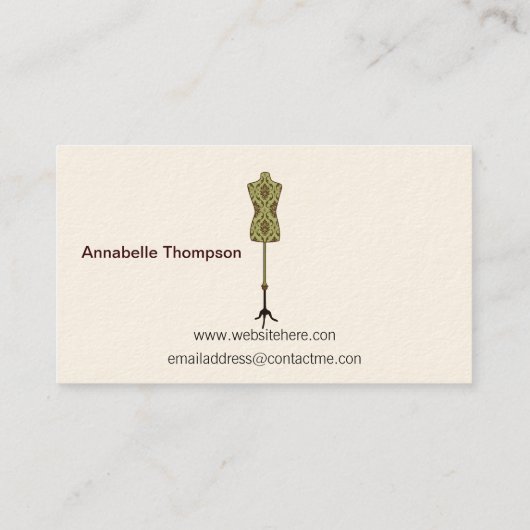 Nähende Visitenkarte (Rückseite)