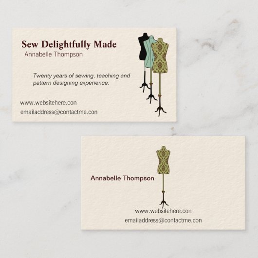 Nähende Visitenkarte (Vorne/Hinten)
