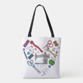 Nähende Werkzeug-Herz-Tasche Tasche (Rückseite)