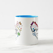 Nähende Werkzeug-Herz-Tasse Zweifarbige Tasse (Mittel)