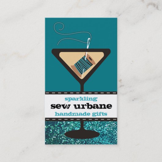 Nähender Imitat-Glitter Martinides glasnadelfadens Visitenkarte (Vorderseite)