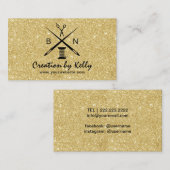 Nähender Näherin-Damenschneiderin-GoldGlitzer Visitenkarte (Vorne/Hinten)