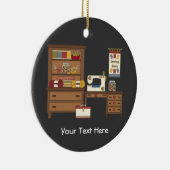 Nähender Raum 1 (kundengerecht) Keramik Ornament (Rechts)