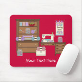 Nähender Raum 2 (personalisiert) Mousepad (Mit Mouse)