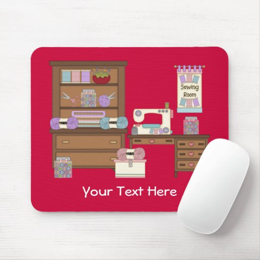 Nähender Raum 2 (personalisiert) Mousepad (Mit Mouse)