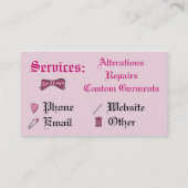 Nähender Schädel (rosa Hintergrund) Visitenkarte (Rückseite)