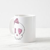 Nähender Schädel (Rosa) Kaffeetasse (Vorderseite Links)