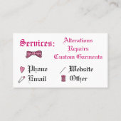 Nähender Schädel (Rosa) Visitenkarte (Rückseite)