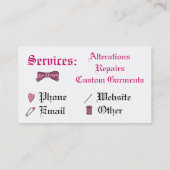 Nähender Schädel (Rosa) Visitenkarte (Rückseite)