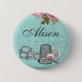 Nähender Thema-NamensAbzeichen-Knopf Button (Vorderseite)